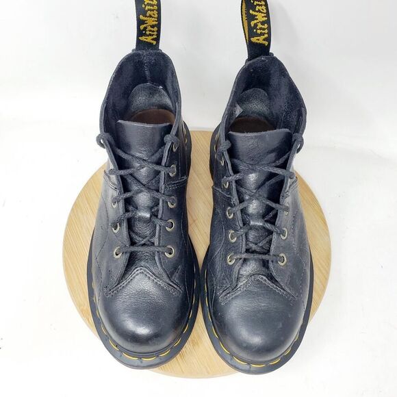 Dr Martens Church Boots Womens 5 Monkey Black Leather Platform Punk Docs - Picture 4 of 14